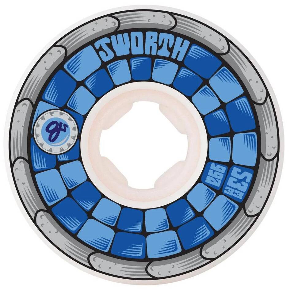 OJ Elite Hardline John Worthington Pool Tile Skateboard Wheels - Blue 53mm