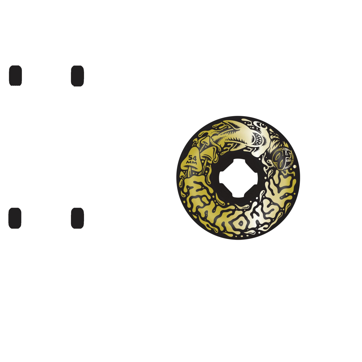 OJ Elite Hardline Erick Winkowski Dope Planet Skateboard Wheels - Black/Gold 54mm