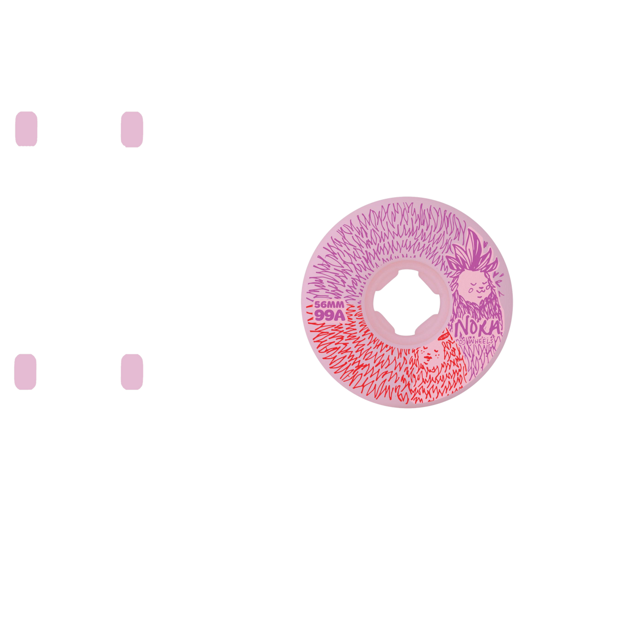 OJ Elite Vasconcellos Chubbies Skateboard Wheels - Pink 56mm