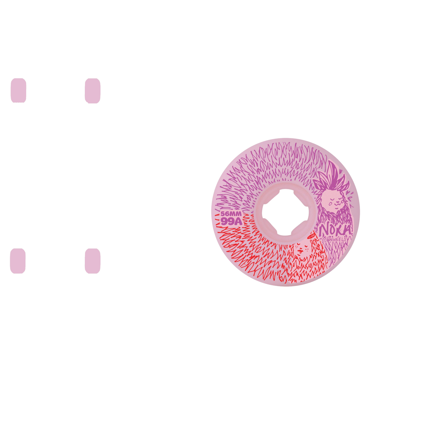 OJ Elite Vasconcellos Chubbies Skateboard Wheels - Pink 56mm