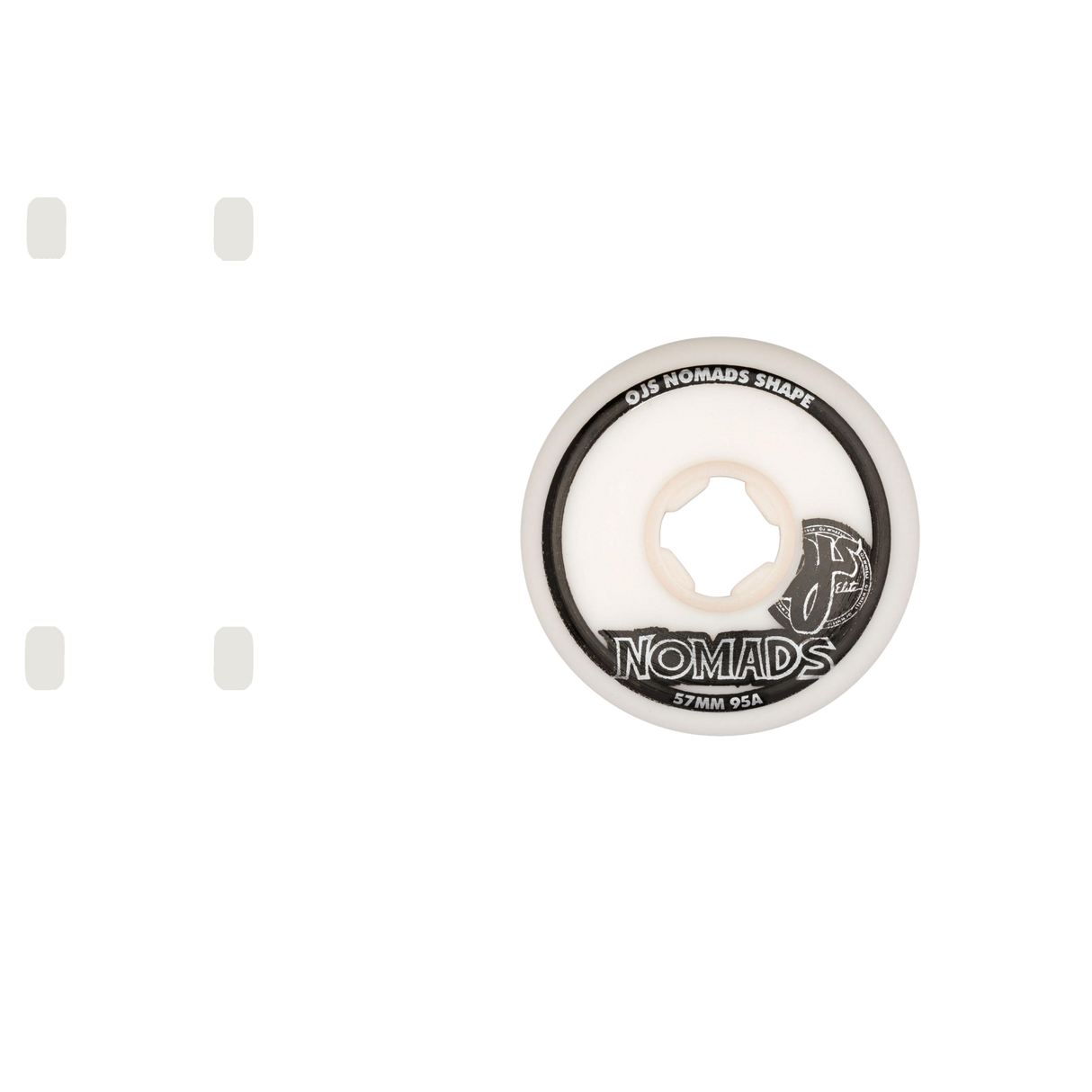 OJ Elite Nomads Skateboard Wheels - Black/White 57mm