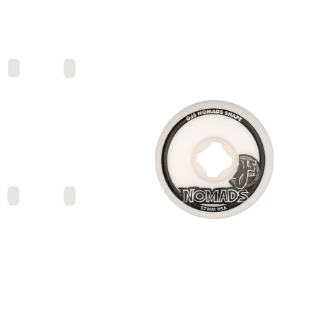 OJ Elite Nomads Skateboard Wheels - Black/White 57mm