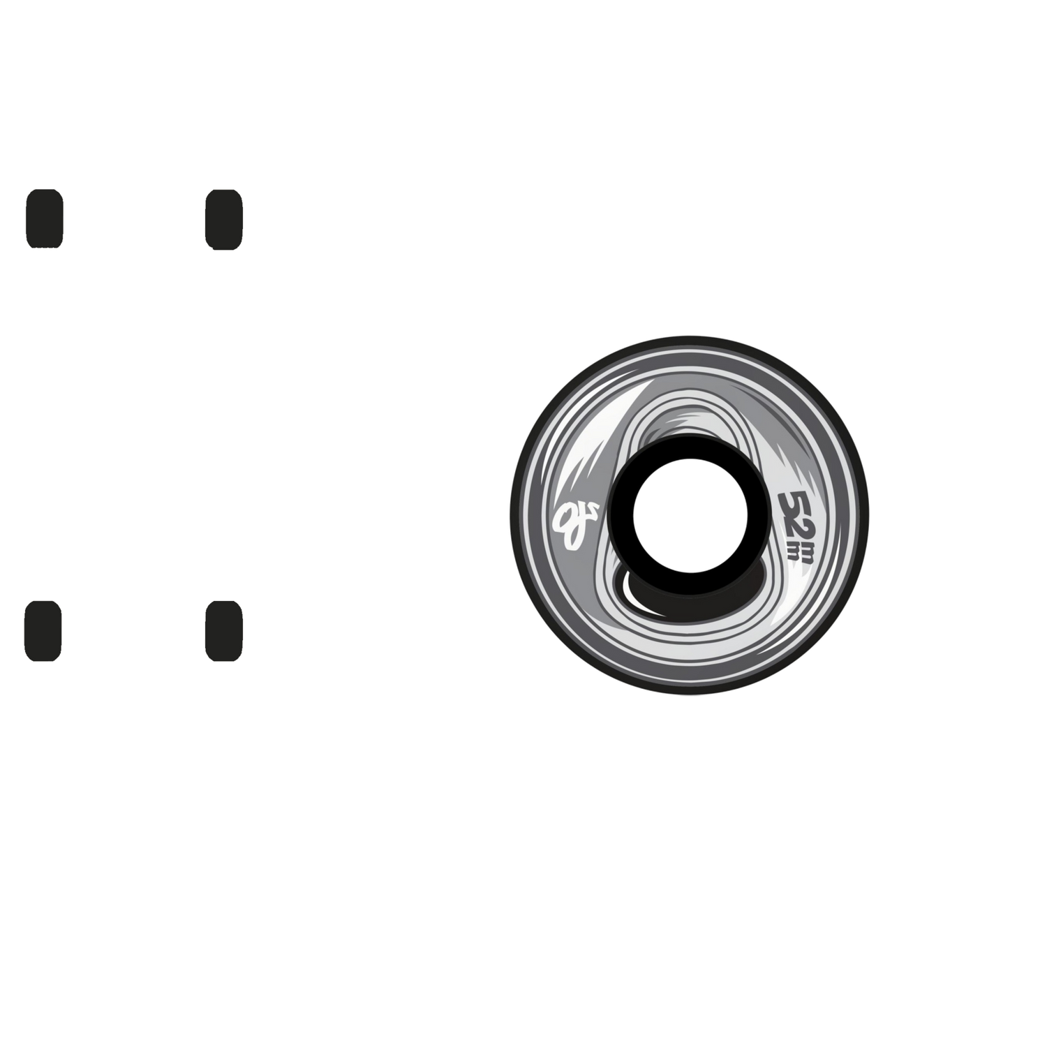 OJ Frozen Energy Keyframe Skateboard Wheels - Grey/Black 52mm