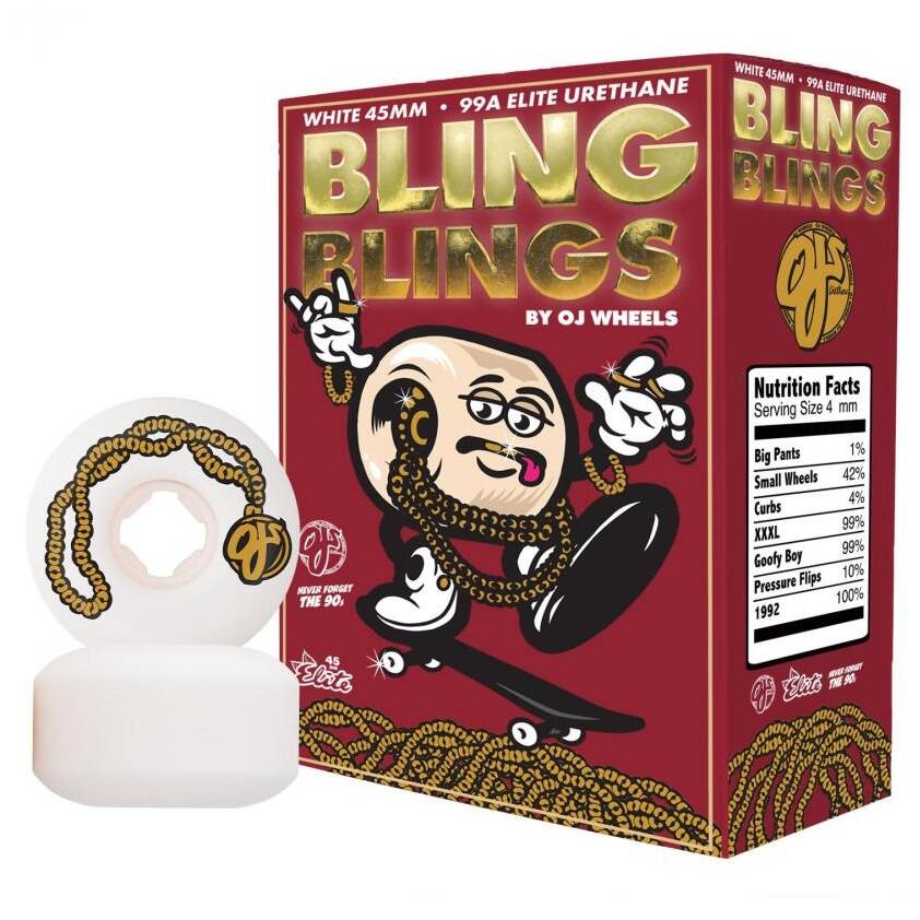 OJ Mini Chubbies Lil Bling Blings Skateboard Wheels - White 45mm
