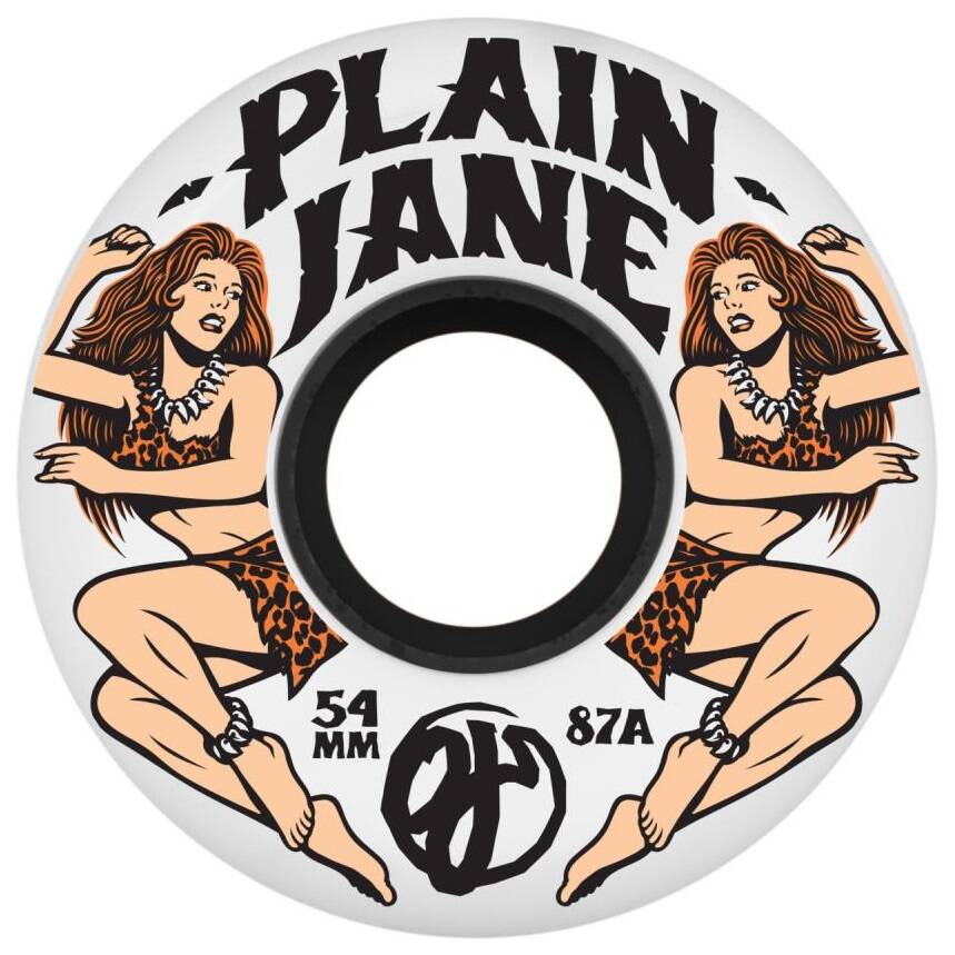 OJ Plain Jane Jungle Keyframe Skateboard Wheels - White/Multi 54mm