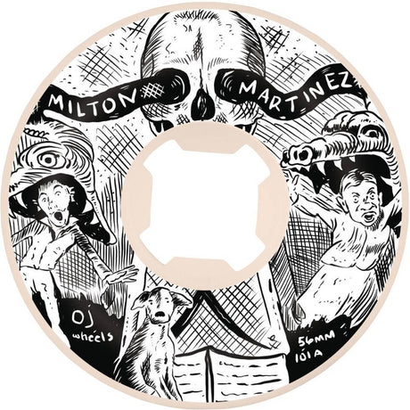 OJ Martinez Craneo Elite Hardline 101a Skateboard Wheels - White 56mm