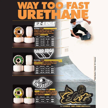 OJ Elite Mini Combo 101a Skateboard Wheels - White 53mm (Pack of 4)