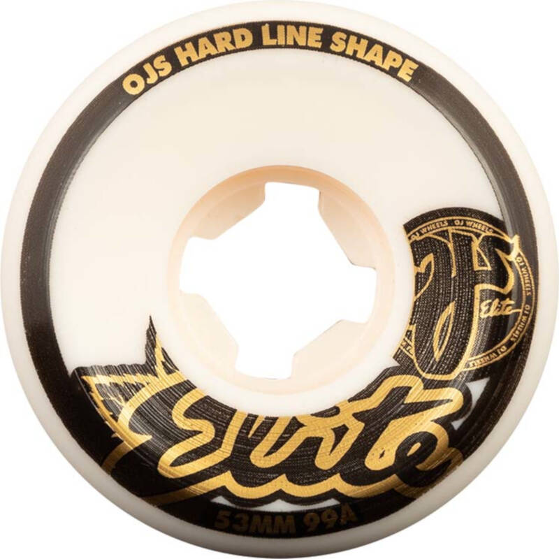OJ Elite Hardline 99a Skateboard Wheels - White 58mm (Pack of 4)
