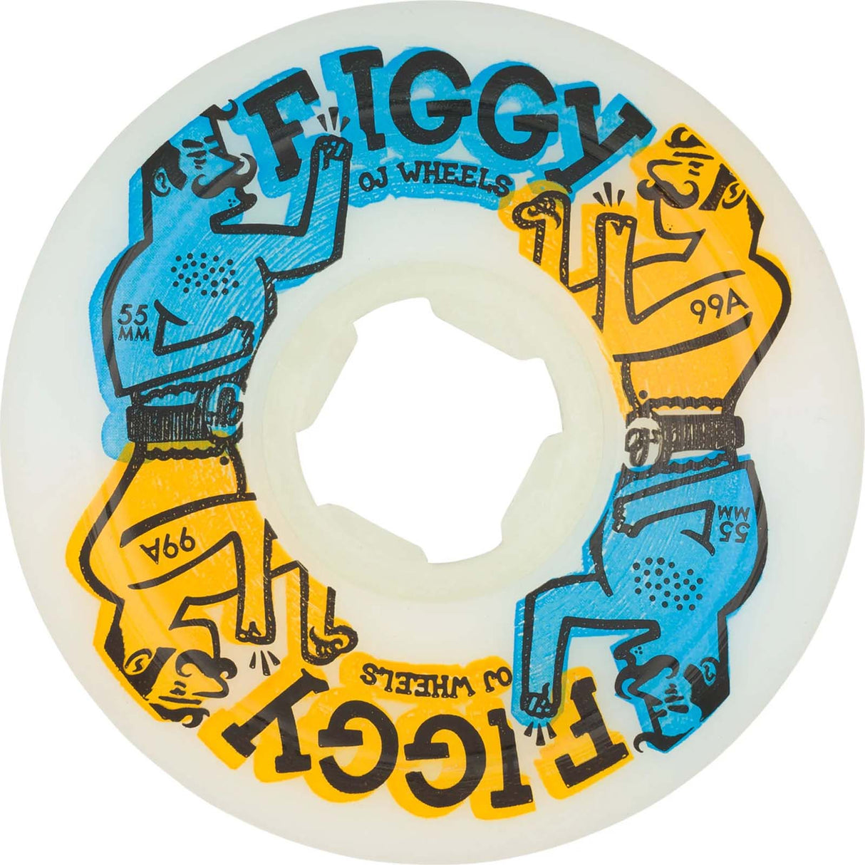 OJ Elite Figgy Boxers Original Hardline Skateboard Wheels - Blue/Orange 55mm