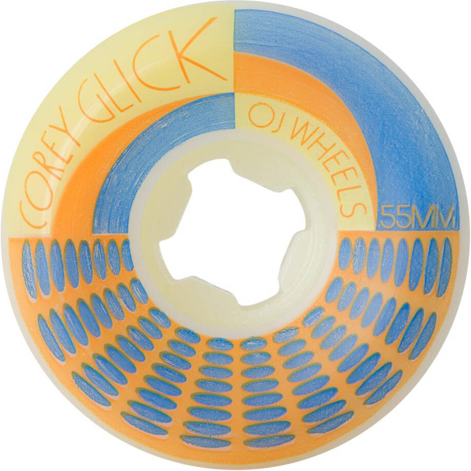 OJ Glick Bro Jazz Hardline 99a Skateboard Wheels - Orange/Blue 55mm