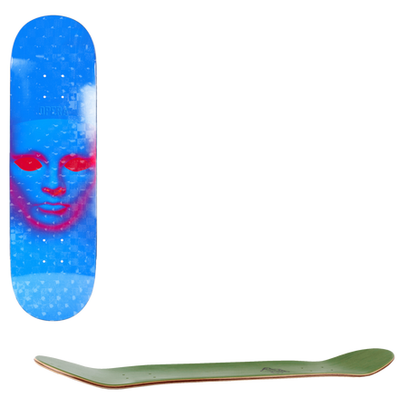 Opera Face Skateboard Deck - Holographic Blue 8.25"