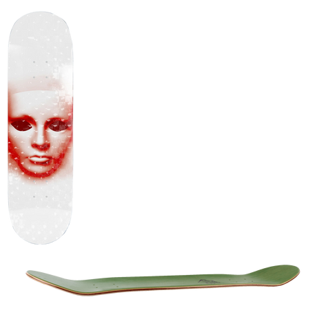 Opera Face Skateboard Deck - Holographic White 8.5"