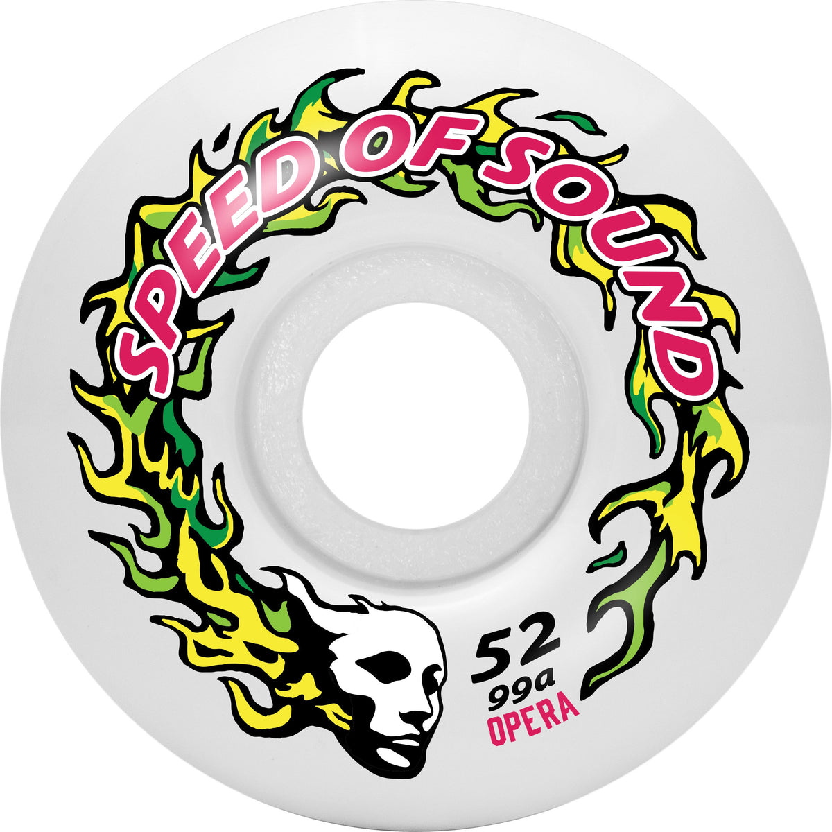 Opera SOS Fire Mask Classic Skateboard Wheels - White 52mm
