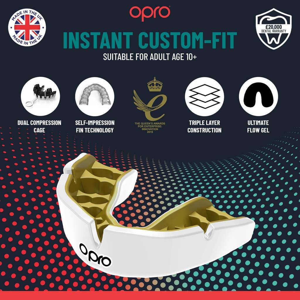 OPRO Instant Custom Snap-Fit Mouth Guards - Black/White