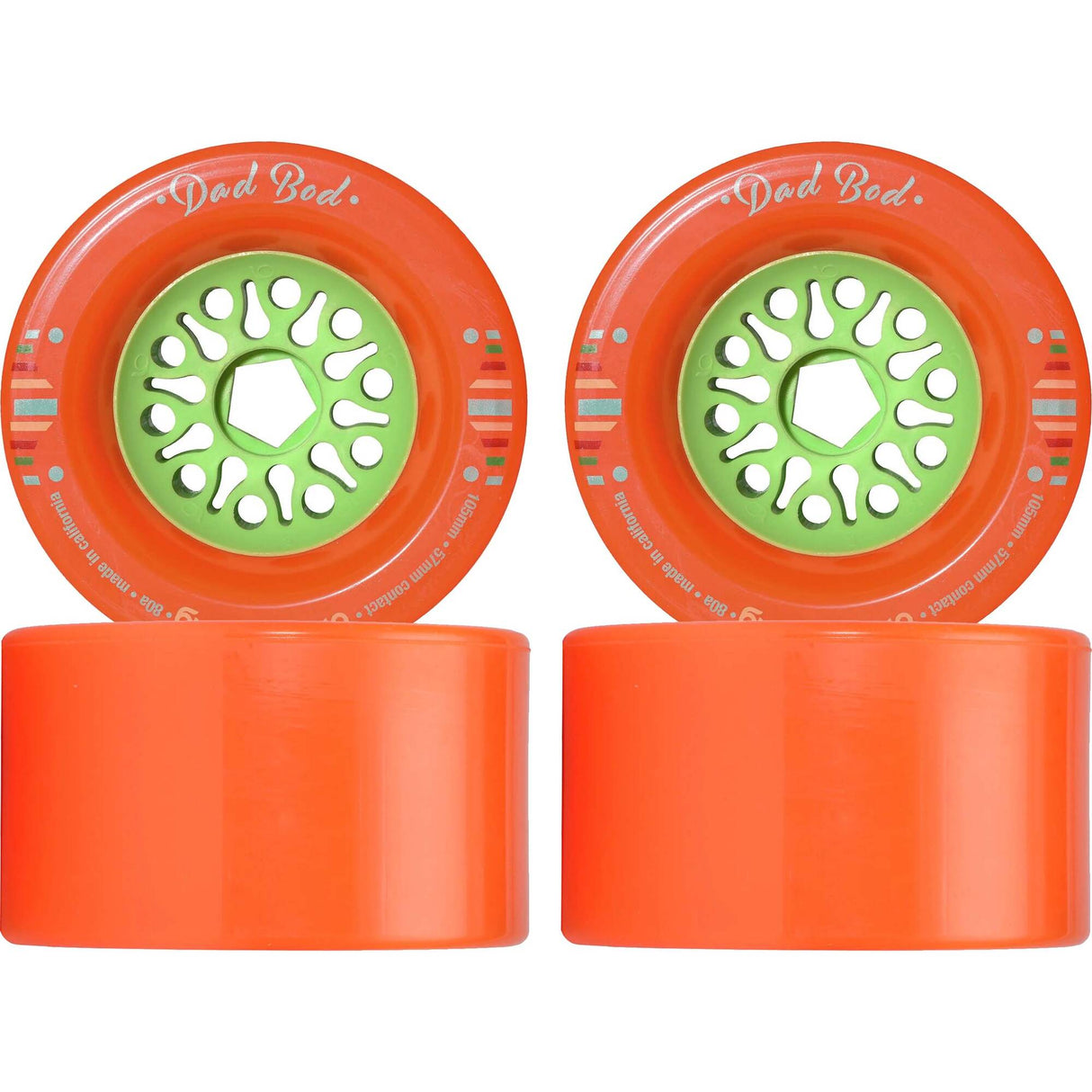 Orangatang Dad Bod 105mm Longboard Wheels - Orange 80a