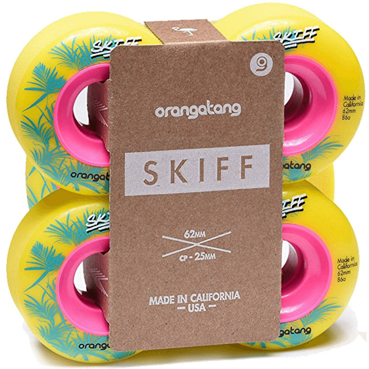 Orangatang Skiff Slasher 62mm Longboard Wheels (Pack Of 4) - Yellow 86a