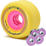 Orangatang Beefcake 73mm Longboard Wheels w/ Jehu V2 Bearings - Yellow 86a