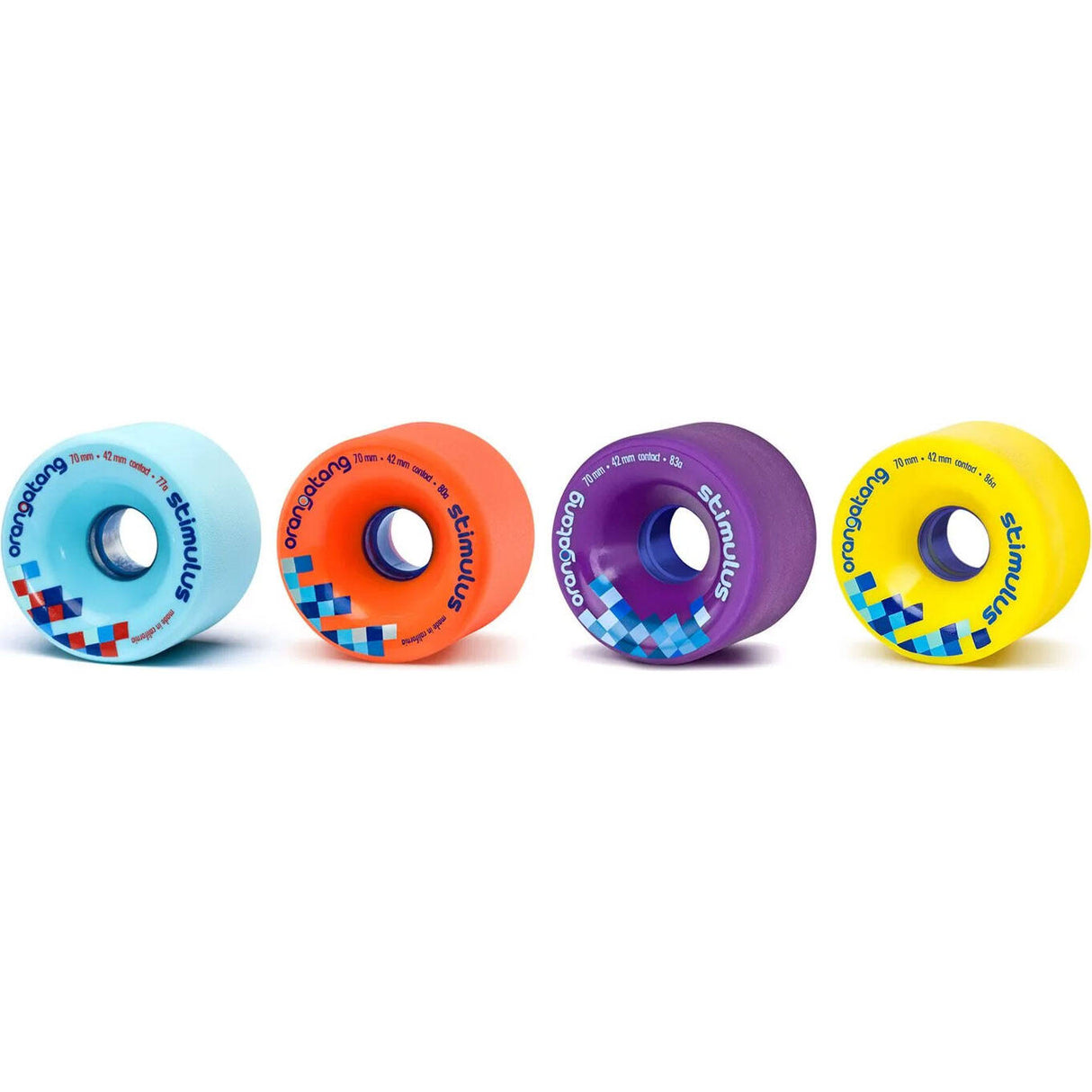 Orangatang Stimulus 70mm Longboard Wheels - Blue 77a (Pack of 4)