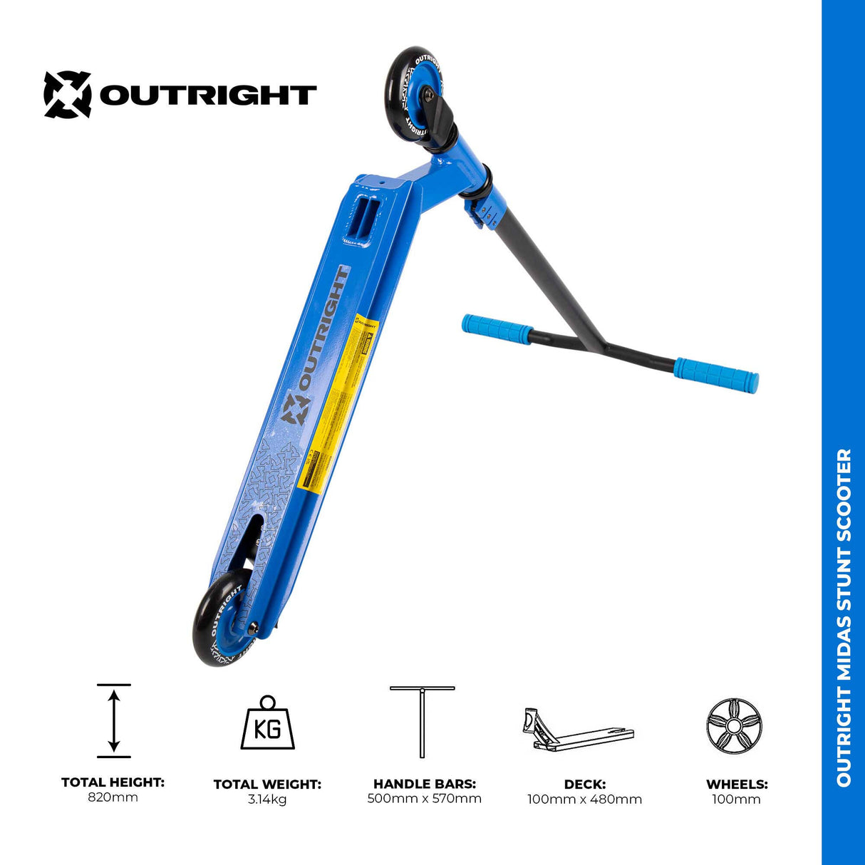 Outright Midas Stunt Scooter - Blue