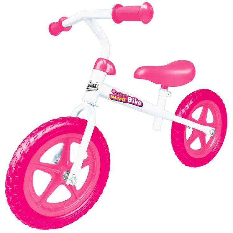 Ozbozz Balance Bike - White/Pink 10''