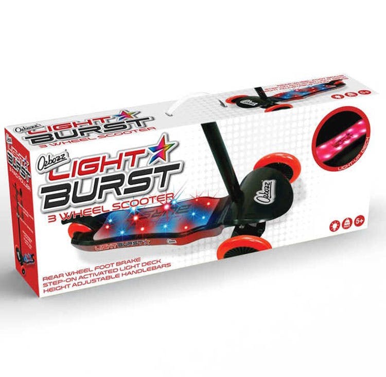 Ozbozz Light Burst Scooter - Black/Red