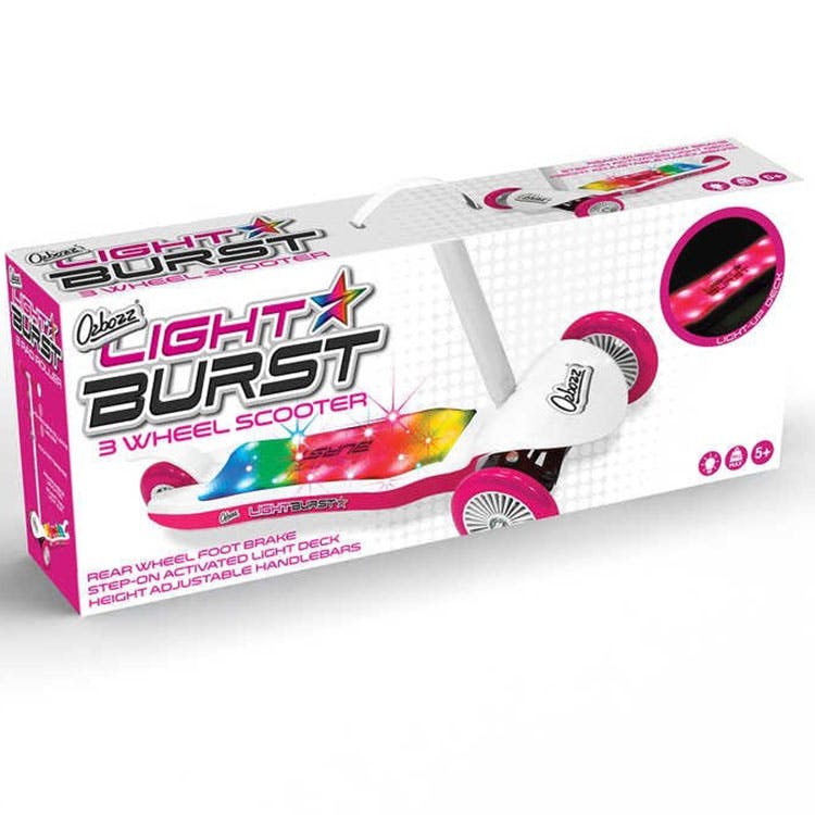 Ozbozz Light Burst Scooter - Pink/White