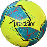 Precision Fusion FIFA Basic Training Size 5 Football - Fluo Yellow/Teal/Cyan/Red