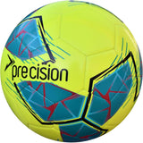 Precision Fusion FIFA Basic Training Size 5 Football - Fluo Yellow/Teal/Cyan/Red