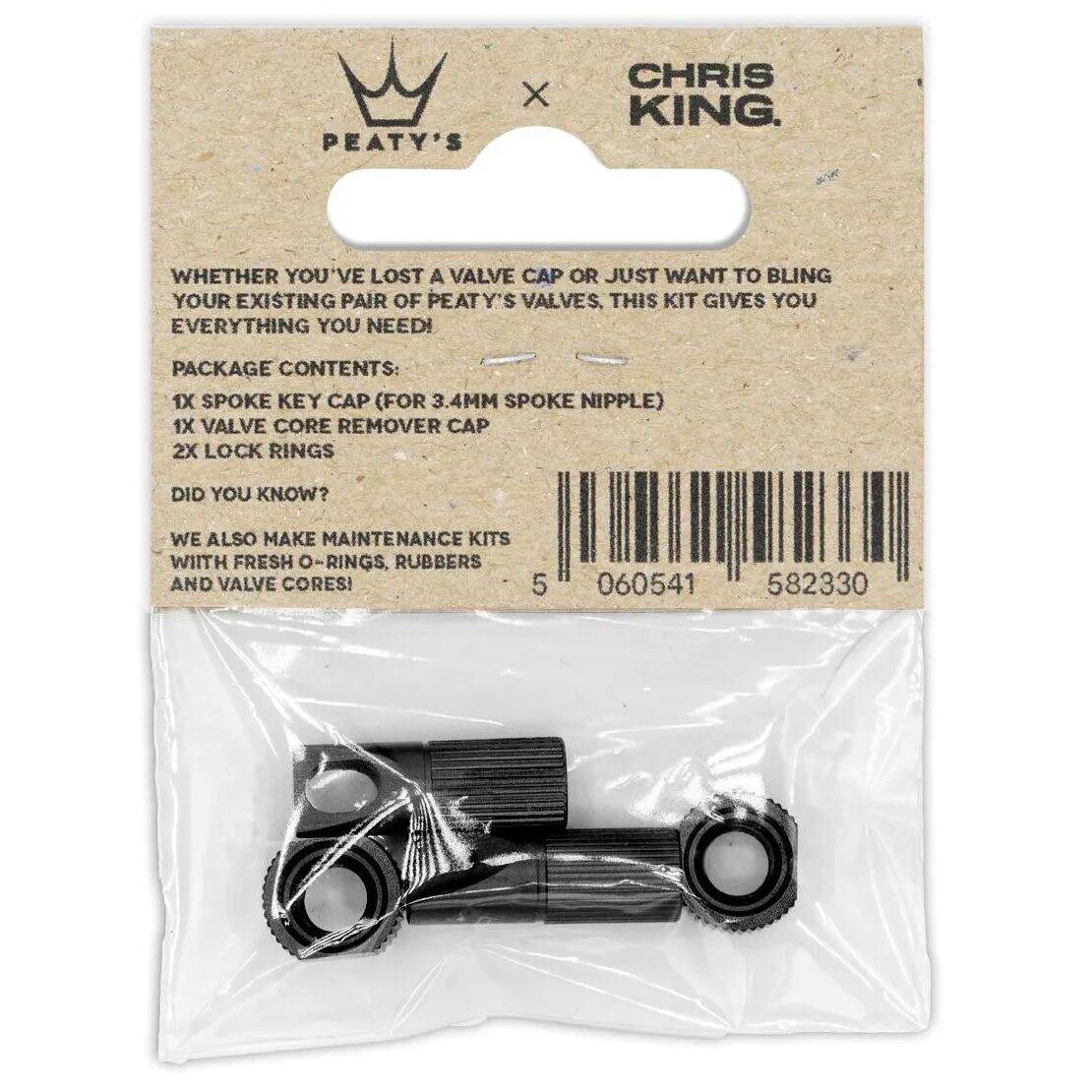Peatys x Chris King (MK2) Tubeless Valves Accessory Kit - Black