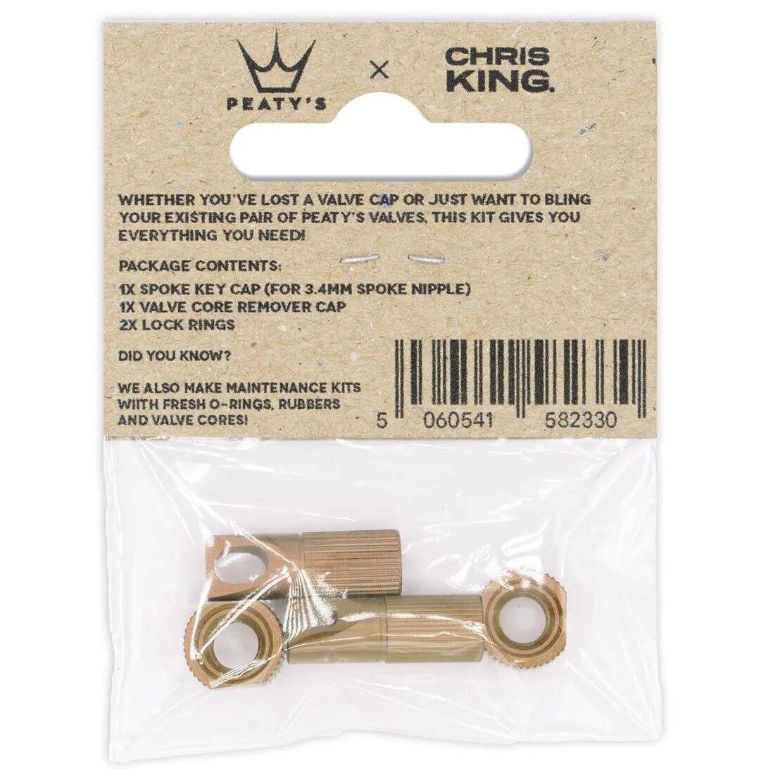 Peatys x Chris King (MK2) Tubeless Valves Accessory Kit - Bourbon