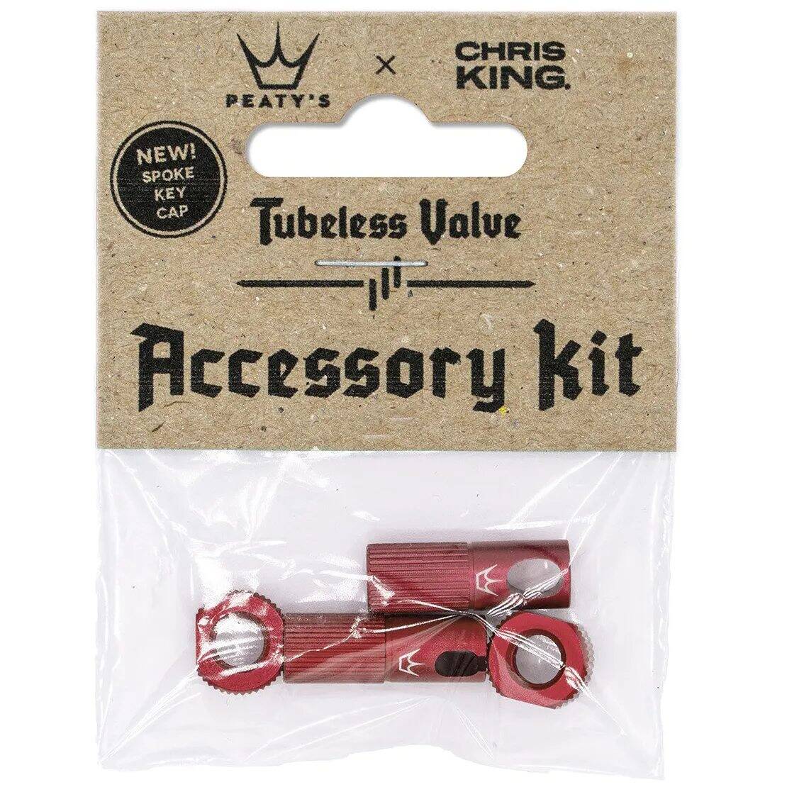 Peatys x Chris King (MK2) Tubeless Valves Accessory Kit - Red