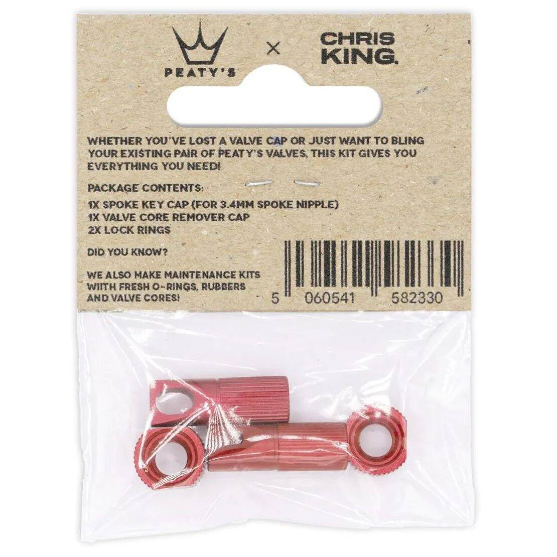 Peatys x Chris King (MK2) Tubeless Valves Accessory Kit - Red