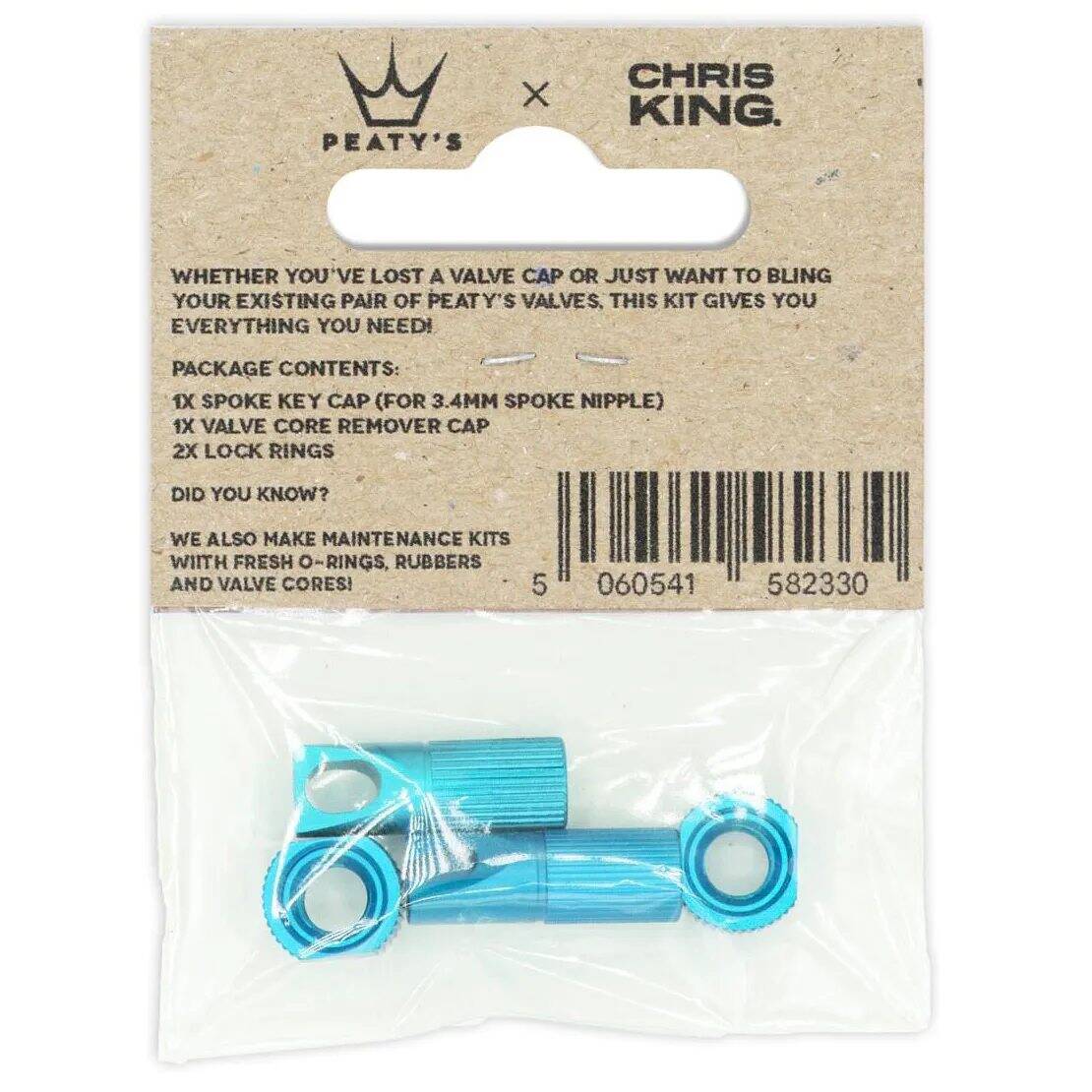 Peatys x Chris King (MK2) Tubeless Valves Accessory Kit - Turquoise
