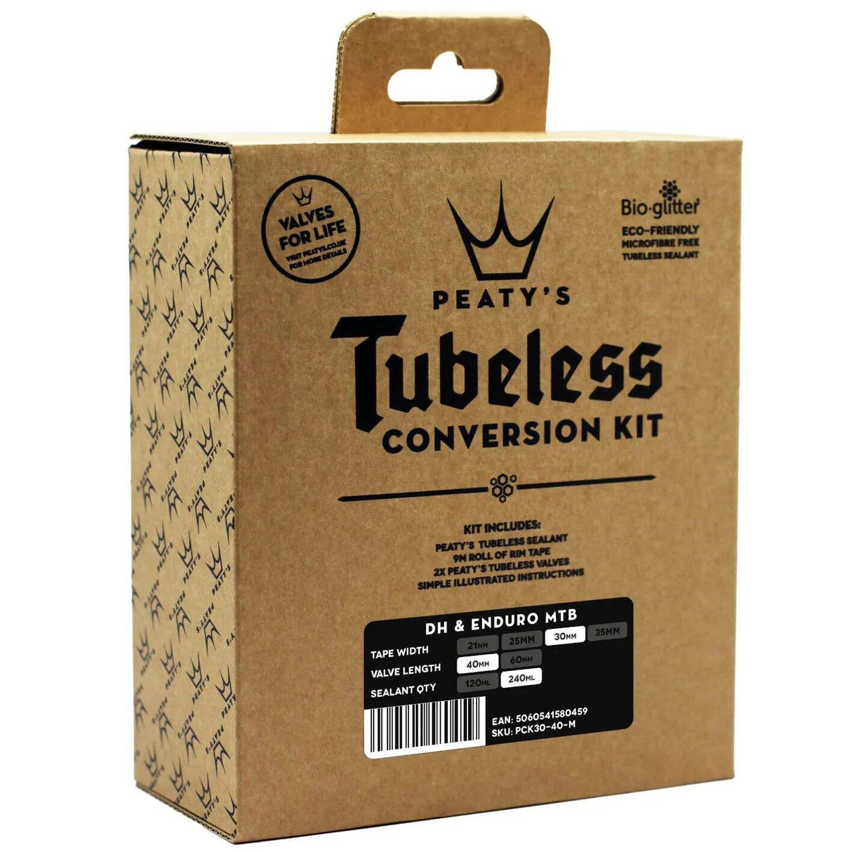 Peatys Tubeless Conversion Kit DH / Enduro - 30mm Tape / 42mm Valve