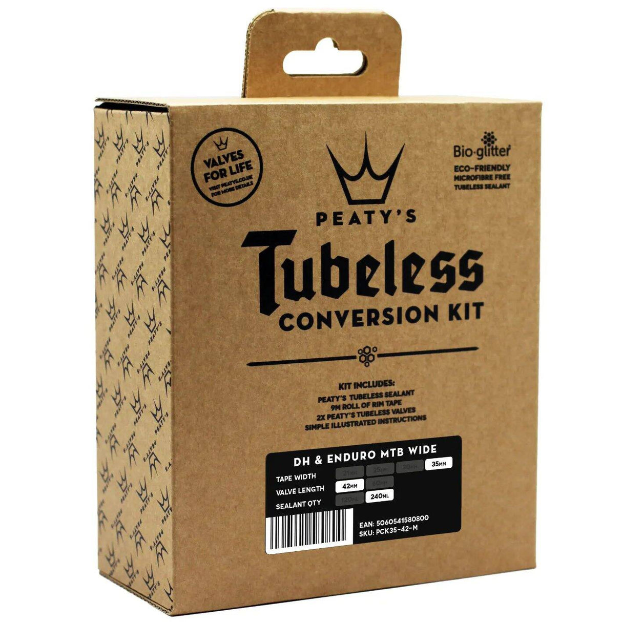 Peatys Tubeless Conversion Kit DH Wide - 35mm Tape / 42mm Valve