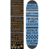 Pepper Alphanumeric Custom Skateboard Grip Kit - Black