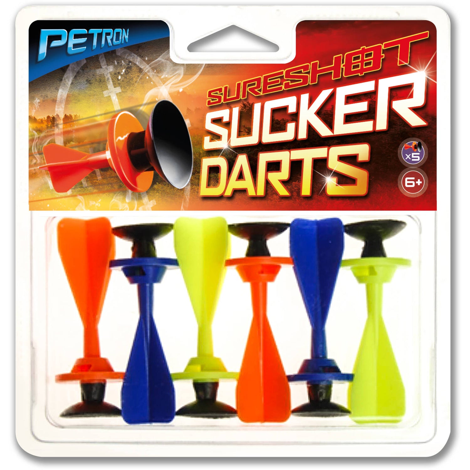 Petron Sureshot Toy Sucker Darts (Pack of 6) - Multi