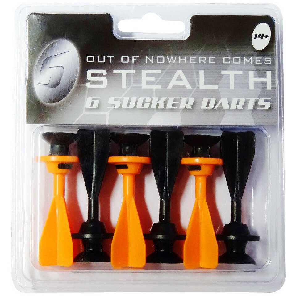 Petron Stealth Toy Darts (Pack of 6) - Black/Orange