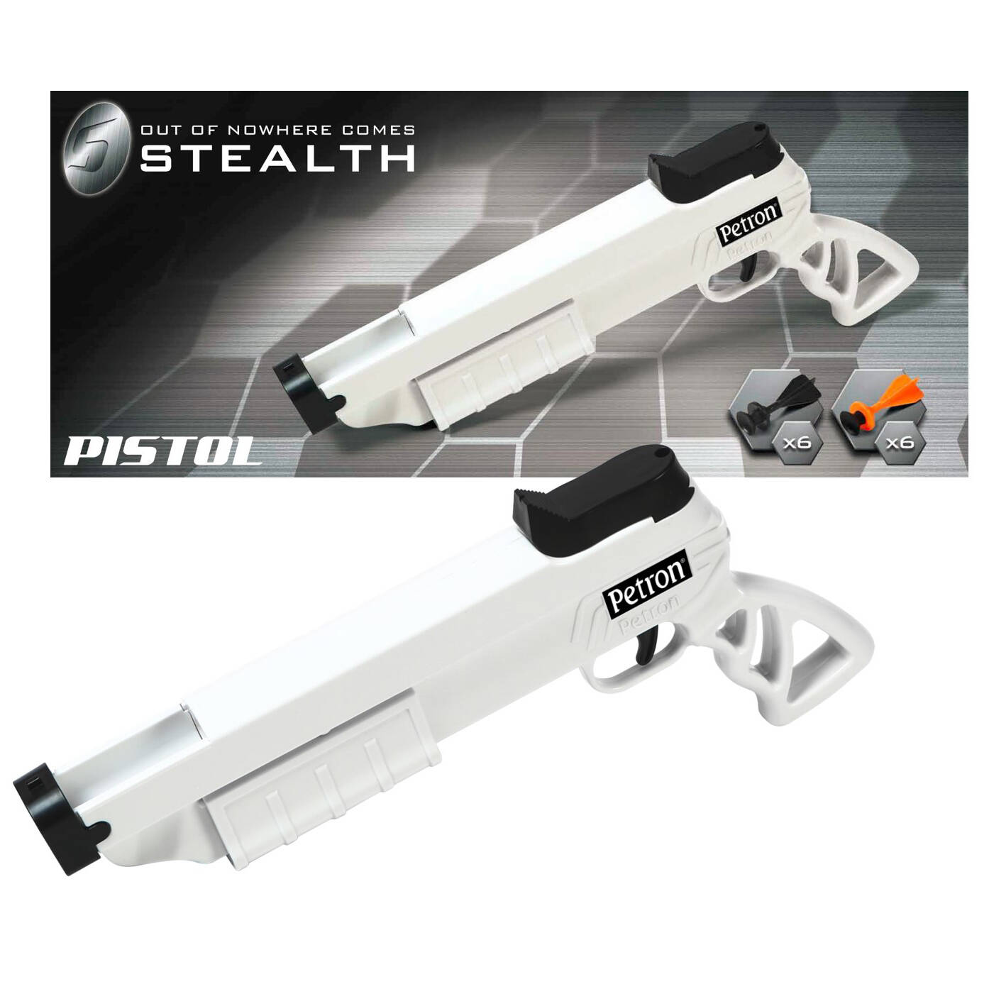 Petron Stealth Toy Pistol - White