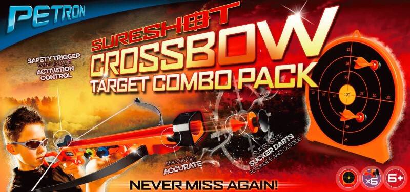 Petron Sureshot Toy Crossbow and Target Combo Pack - Orange