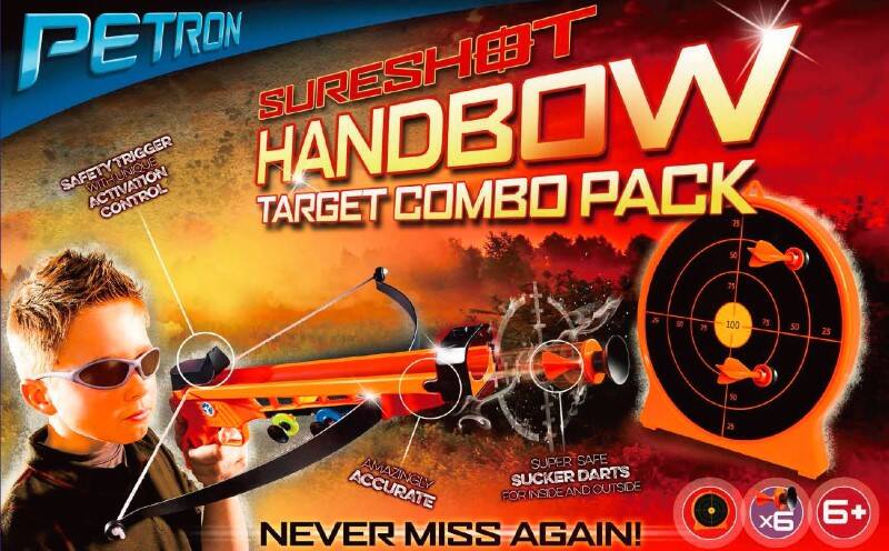 Petron Sureshot Toy Handbow and Target Combo Pack - Orange