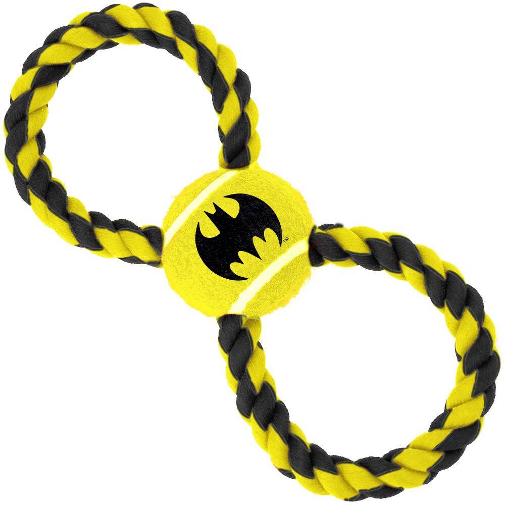 Dog Toy Rope Tennis Ball - Batman Bat Icon