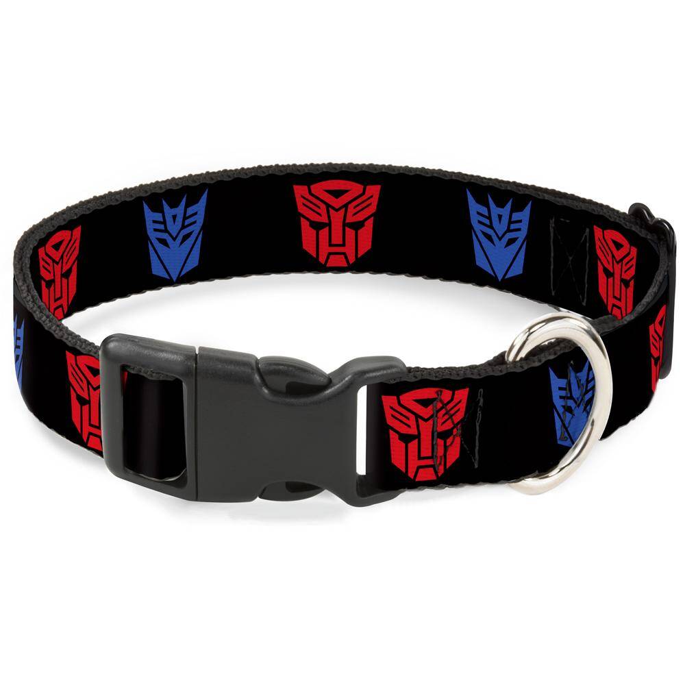 Plastic Clip Collar - Autobot/Decepticon Logos2 Repeat - S 9-15''