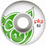 Pig Skateboard Wheels - Pig Head Green 52mm
