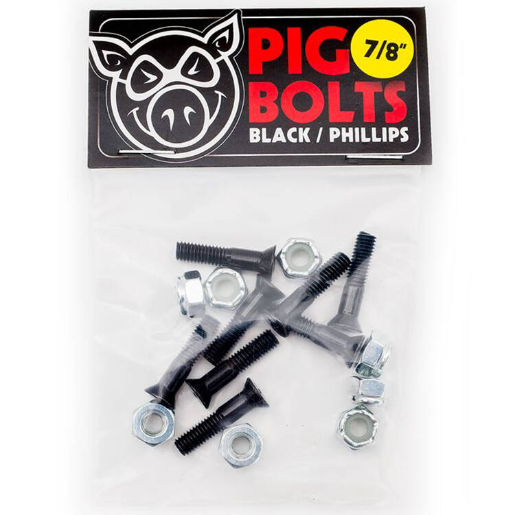 Pig Wheels Phillips Skateboard Truck Bolts Black - 7/8"