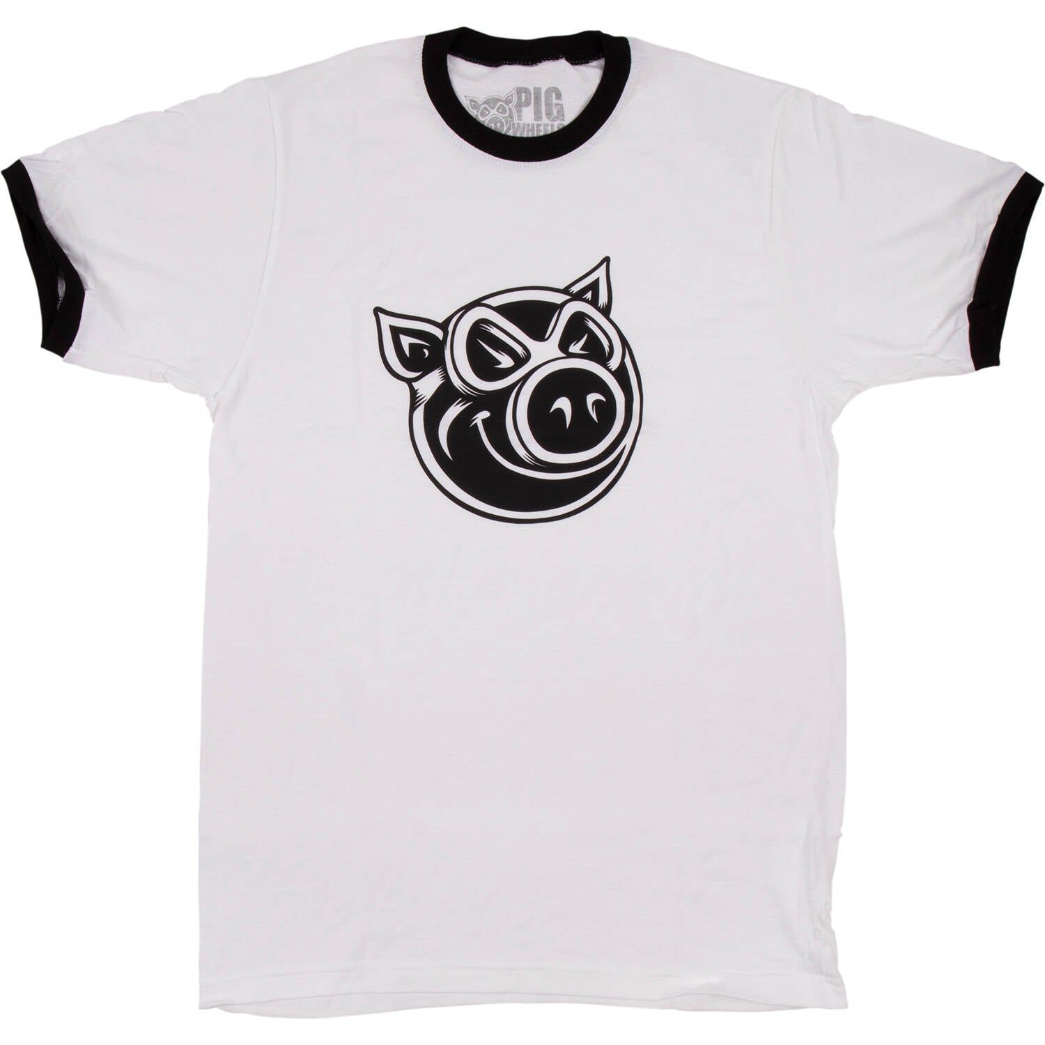 Pig Wheels 3D Pig Ringer T Shirt - White/Black