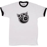 Pig Wheels 3D Pig Ringer T Shirt - White/Black