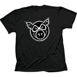 Pig Wheels Pig Head T Shirt - Black