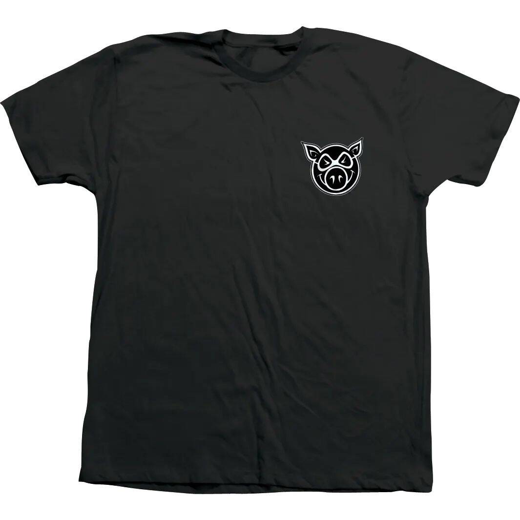 Pig Wheels Pig Head T Shirt - Black