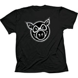 Pig Wheels Pig Head T Shirt - Black MED
